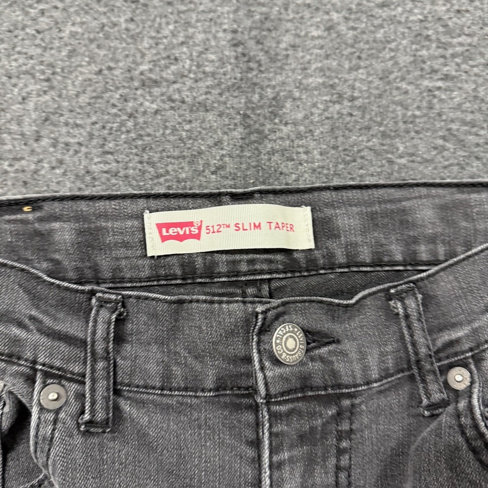 Modern Levis 512 Slim Taper Jeans Boys 16 Gray Good Washed Denim Pants - Picture 6 of 8